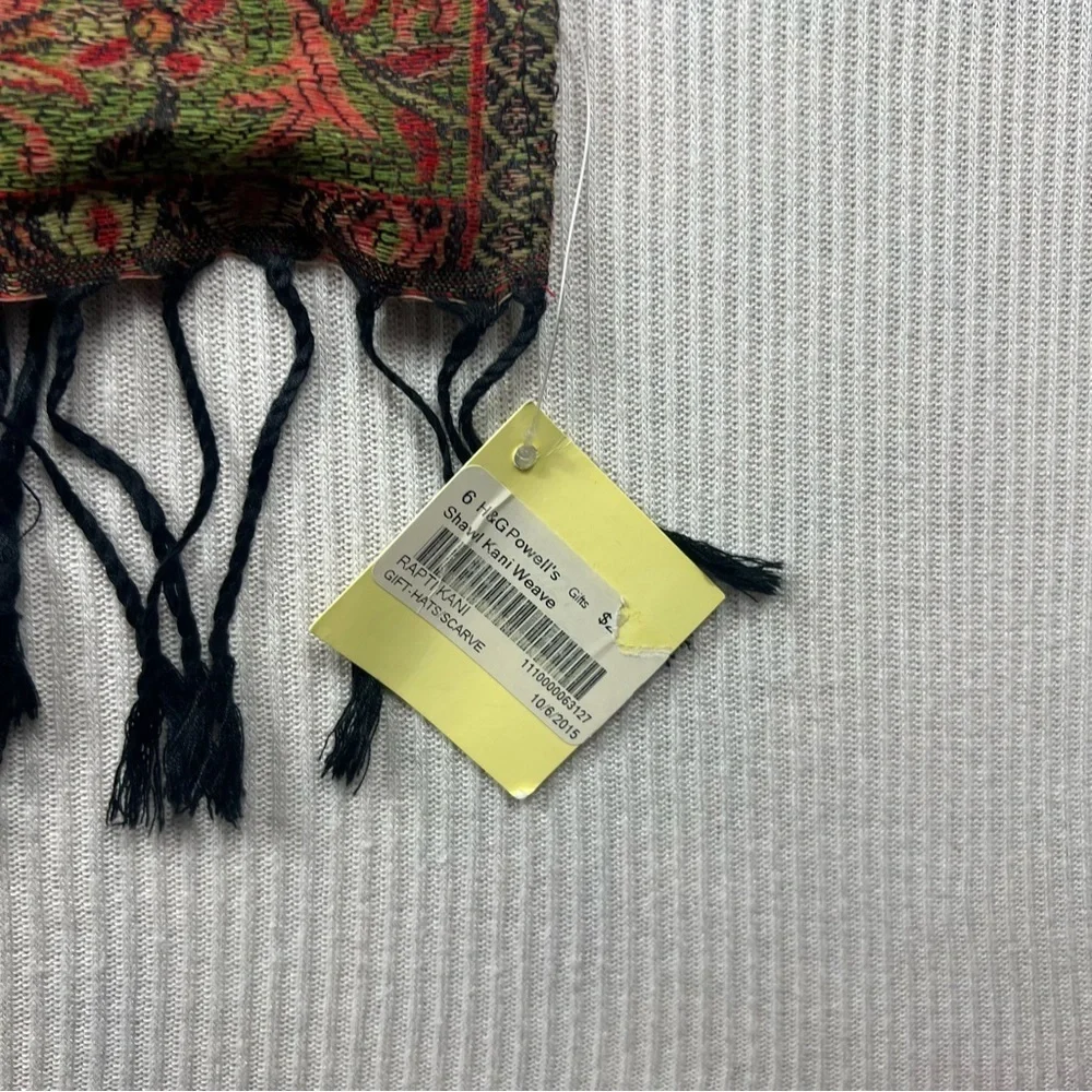 NWT Rapti Fashion Pashmina Silk Blend Scarf Shawl Kani Weave Paisley Tassels